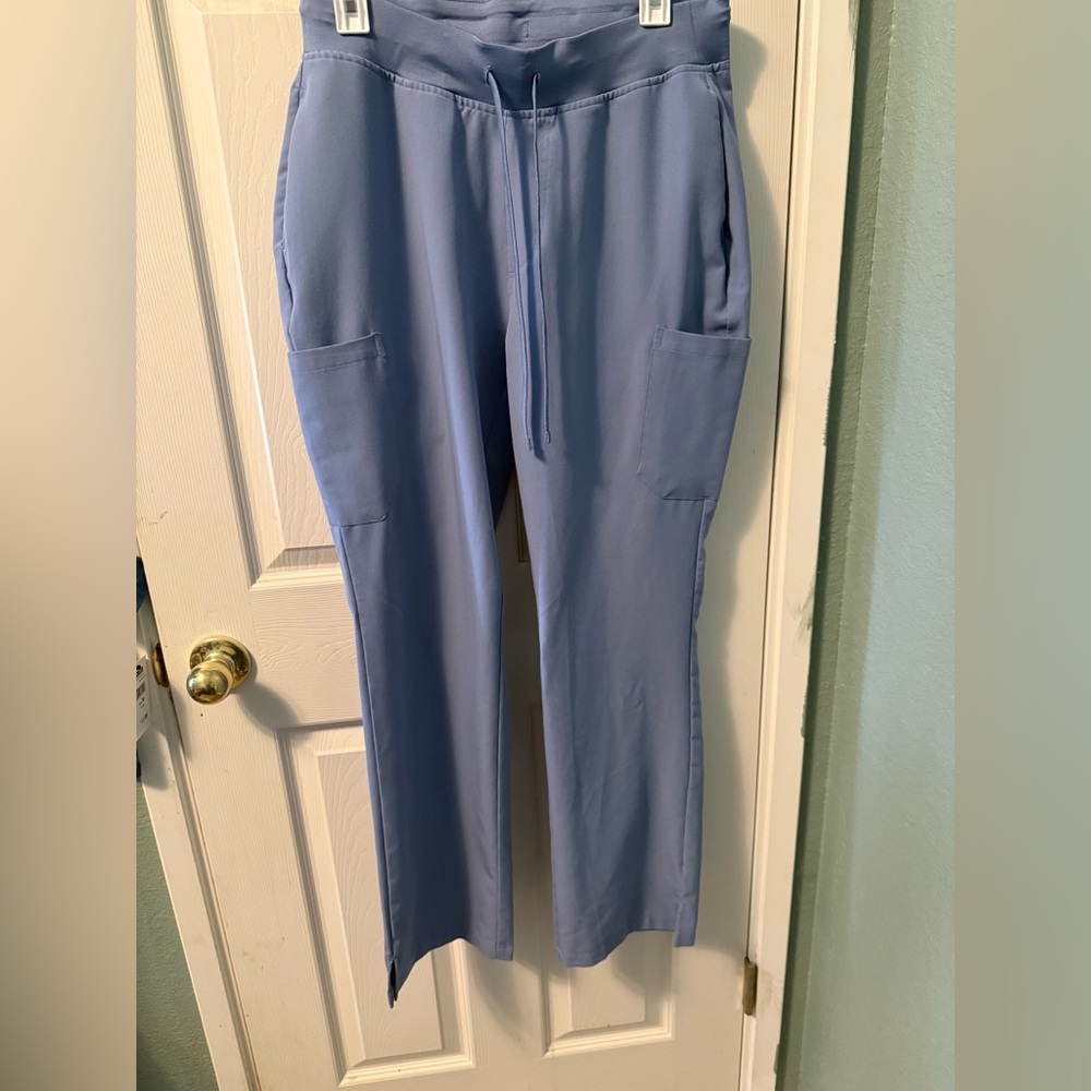 Women's Mandala Powder  Blue Straight Leg Scrub pants